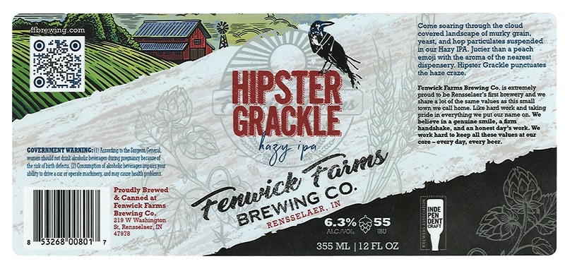 Hipster-Grackle-beer-label